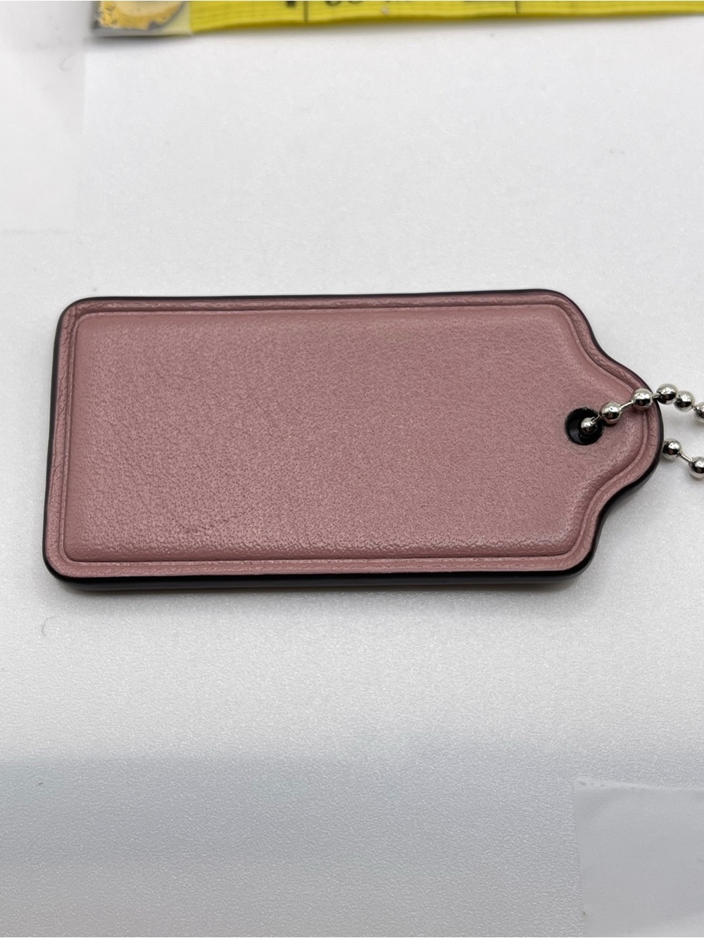 Coach Mauve/Rose Leather Hang Tag Keychain - Picture 2 of 3